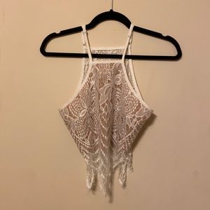 Gorgeous white lace crop top